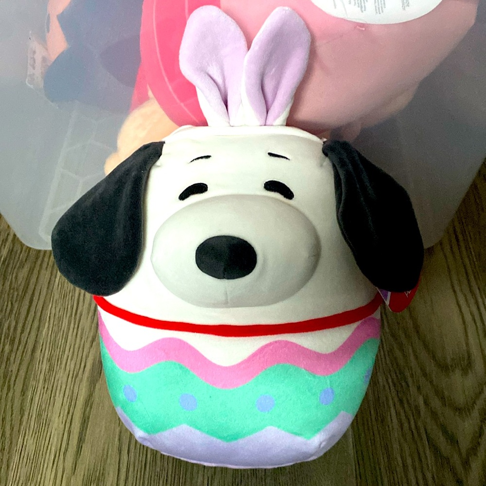 Squishmallow Peanuts Snoopy Easter Bunny 8”